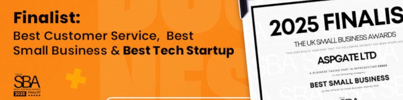 UK Small Business Awards | Aspgate is a Finalist in 3 Categories